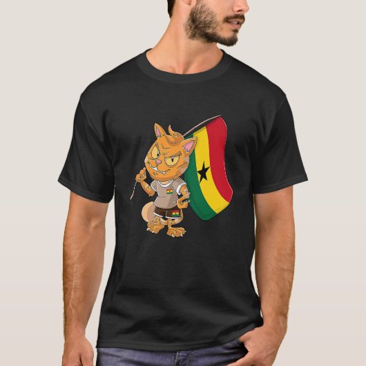 ガーナ応援猫 1 Tシャツ (正面)