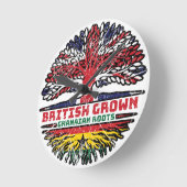 ガーナ統一されたイギリス王国大樹 ラウンド壁時計 (傾斜)