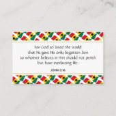 ガーナ聖なる書物、 経典ジョン3:16 名刺 (裏面)