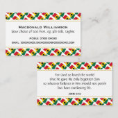 ガーナ聖なる書物、 経典ジョン3:16 名刺 (正面/裏面)