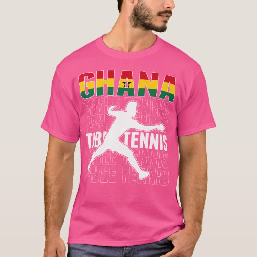 ガーナ誇りを持った卓球ファンのジャージー・ガーナ国旗 Tシャツ (正面)