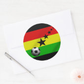 ガーナ黒星サッカー国旗 ラウンドシール (封筒)