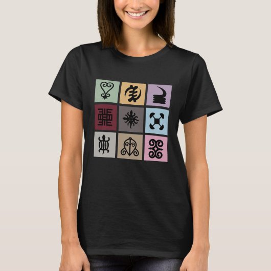 ガーナ・アディンクラのシンボル – アフリカの伝統と知恵 Tシャツ (正面)
