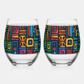 ガーナ・ケンテ ステムなしワイングラス (裏面)