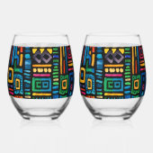 ガーナ・ケンテ ステムなしワイングラス (左)