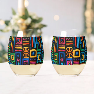 ガーナ・ケンテ ステムなしワイングラス