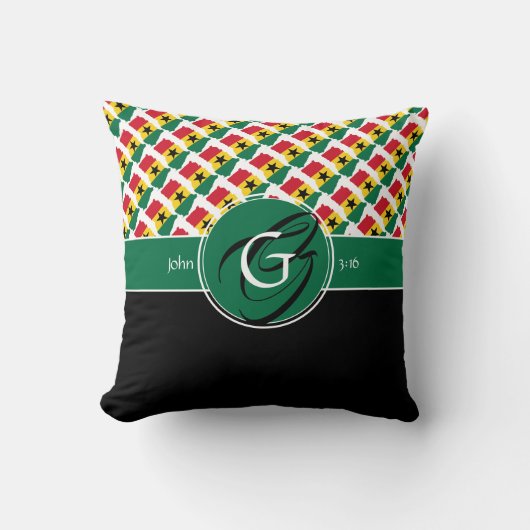 ガーナ・ダブルモノグラム・クリスチャン クッション (正面)