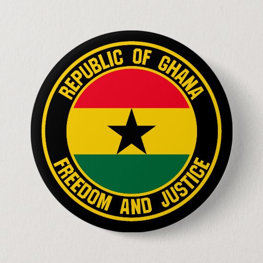 ガーナ・ラウンド・エンブレム 缶バッジ (正面)