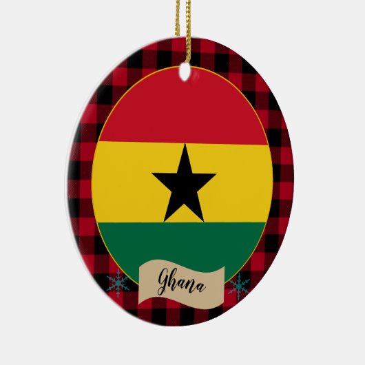 ガーナ、レッドバッファロープライド&ガーナ国旗 セラミックオーナメント (右)