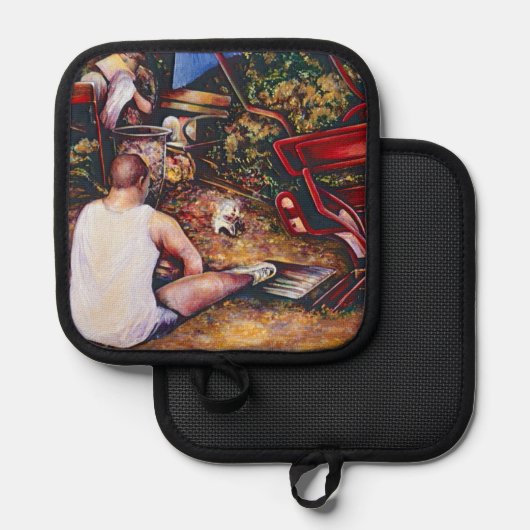 ガーニ忘れックを止めろ 鍋敷き (正面/裏面)