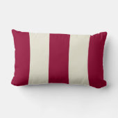 ガーネットおよびベージュ色のストライプな枕 ランバークッション (裏面)