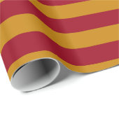 ガーネットおよび金ゴールドは包装紙を縞で飾ります ラッピングペーパー (ロールコーナー)