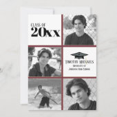 ガーネットと金ゴールドグラード招待状、マット7" x 5"カード 招待状 (正面)