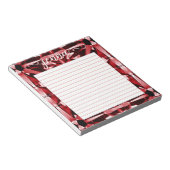 ガーネットの宝石が並パーソナライズされたぶ ノートパッド (アングル)