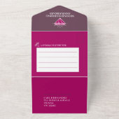 ガーネットの2周年結婚記念日パーティー宝石レッド オールインワン招待状 (外側)