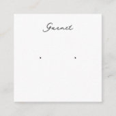 ガーネットイヤリングジュエリー表示カード エンクロージャーカード (正面)