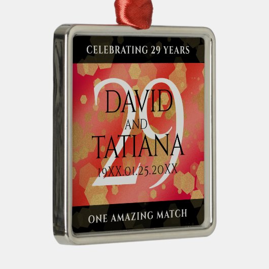 ガーネットエレガントの結婚29周年 メタルオーナメント (右)