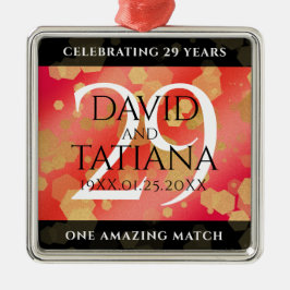 ガーネットエレガントの結婚29周年 メタルオーナメント