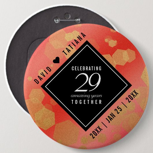 ガーネットエレガントの結婚29周年 缶バッジ (正面&裏面)