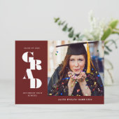 ガーネットセはっきりしたリフ独身のフォトグラデーション 案内状 (スタンド正面)