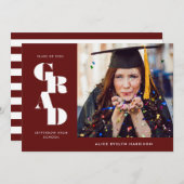 ガーネットセはっきりしたリフ独身のフォトグラデーション 案内状 (正面/裏面)