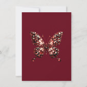 ガーネットダークレッド蝶ドレス1月の誕生石 招待状 (裏面)