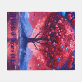 ガーネットハート雨のサファイアスカイ – 50"x60" - フリースブランケット (正面(横))