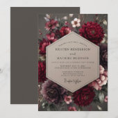 ガーネットベルベットブームウェディング 招待状 (正面/裏面)