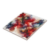 ガーネットレッドのスモーキーな抽象的な水彩雲 タイル (側面)