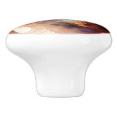 ガーネットレッドスモーキー抽象芸術水彩雲 セラミックノブ (側面)