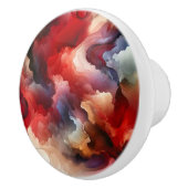 ガーネットレッドスモーキー抽象芸術水彩雲 セラミックノブ (右)