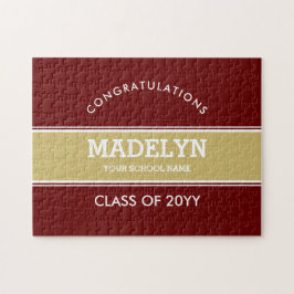 ガーネット及び金ゴールド卒業カスタム ジグソーパズル