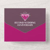 ガーネット婚2周年パーティー宝石レッド オールインワン招待状 (裏面)