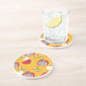 ガーネット果実：手描きヴィンテージパターン。 コースター (側面)