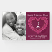 ガーネット第2周結婚日の光（濃い赤） 横断幕 (横)