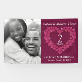 ガーネット第2周結婚日の光（濃い赤） 横断幕