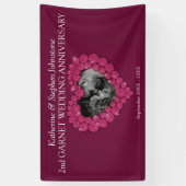 ガーネット結婚2周年記念ダークレッド 横断幕 (縦)