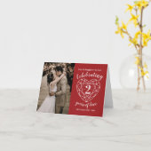 ガーネット結婚2周年記念ハート赤 カード (黄色い花)