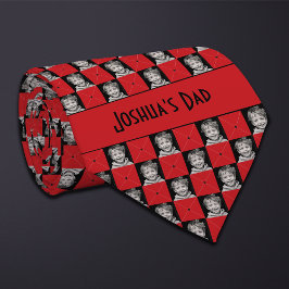 ガーネット赤い市松模様に写真 ネクタイ