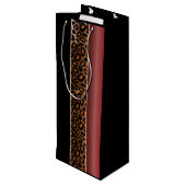 ガーネット赤と黒のヒョウ柄 ワインギフトバッグ (裏面アングル)