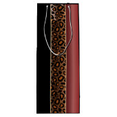 ガーネット赤と黒のヒョウ柄 ワインギフトバッグ (裏面)