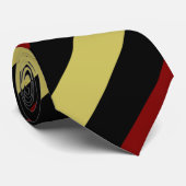 ガーネット金ゴールドと黒ストライプの斜め ネクタイ (ロール)