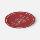 ガーネット2周年記念パーティープレート ペーパープレート (アングル)