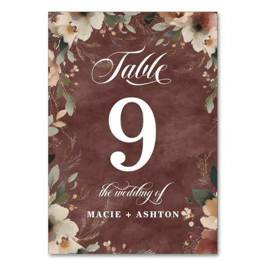 ガーネ素朴コテージコーレウェディングレセプションディナー テーブルナンバー (正面)