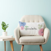 ガーパーソナライズされたルピンク&ブルー装飾用クッション ランバークッション (椅子)