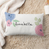 ガーパーソナライズされたルピンク&ブルー装飾用クッション ランバークッション (ブランケット)