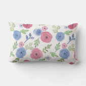 ガーパーソナライズされたルピンク&ブルー装飾用クッション ランバークッション (裏面)