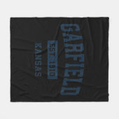 ガーフィールドカンザスKSヴィンテージスポーツ設立海軍 フリースブランケット (正面(横))