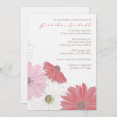ガーベラのデイジーのウェディングシャワーの招待状 招待状 (正面/裏面)