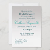 ガーベラのデイジースクロールブライダルシャワーのティール(緑がかった色) 招待状 (裏面)